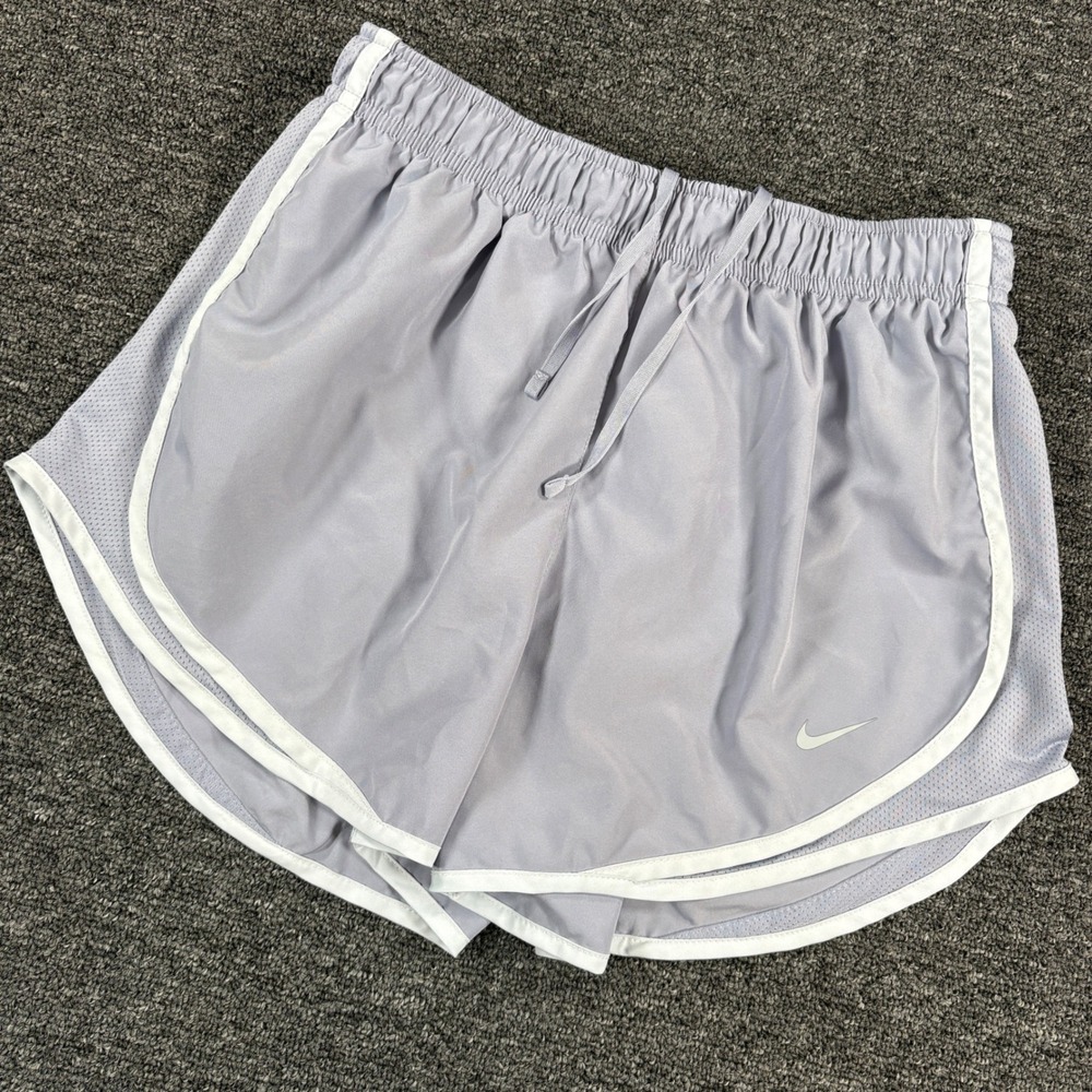 Nike Dri-FIT Running Shorts Womens Medium Purple White Trim Athletic Workout